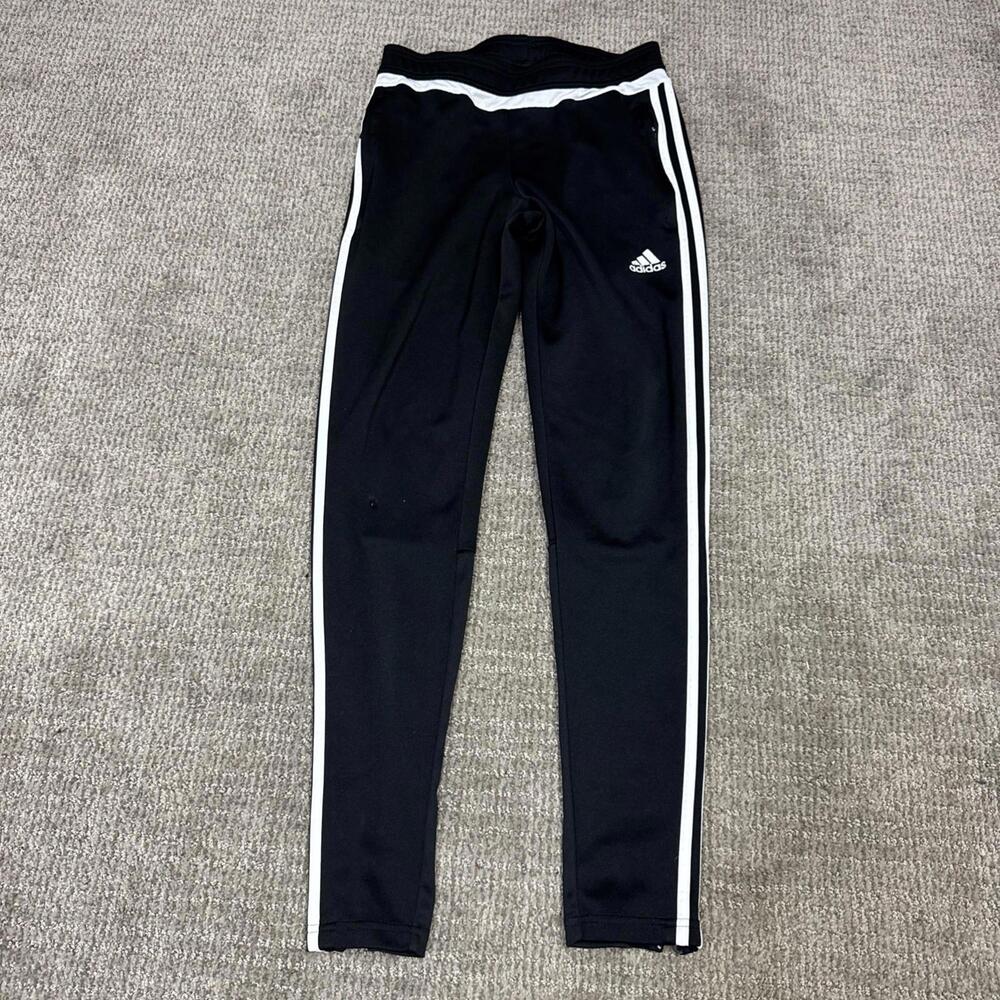 Adidas Track Pants Black White Zip Pockets Women’s Size Small